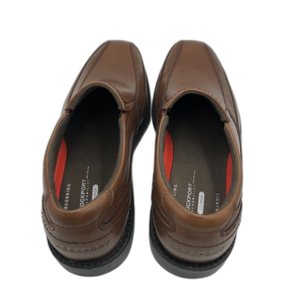 Rockport NIB Men's Brown Leather Slip On Comfort Casual Dress Shoes Size 9 - Picture 12 of 12